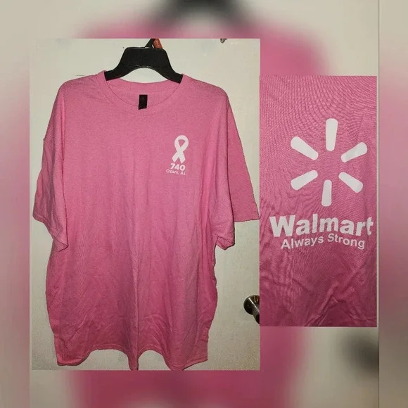 Walmart Pink Breast Cancer Awareness Employee Shirt 2x unisex men women - Picture 1 of 6
